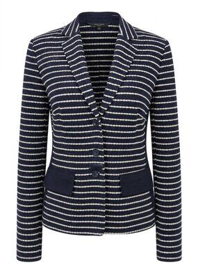 Basler Navy and White Knit Blazer Sz 12